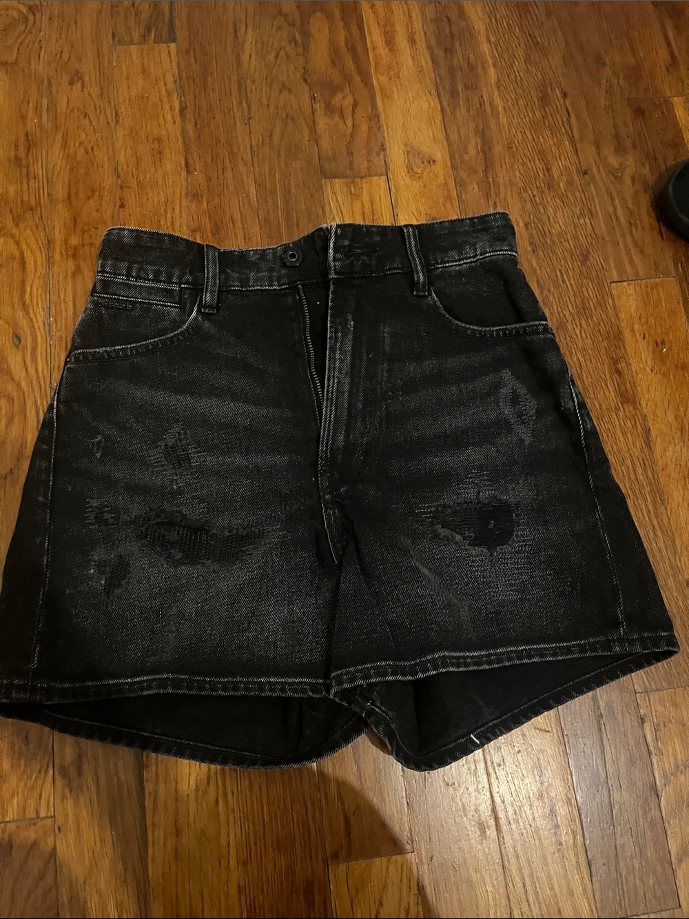 G-Star Black Repaired Denim short